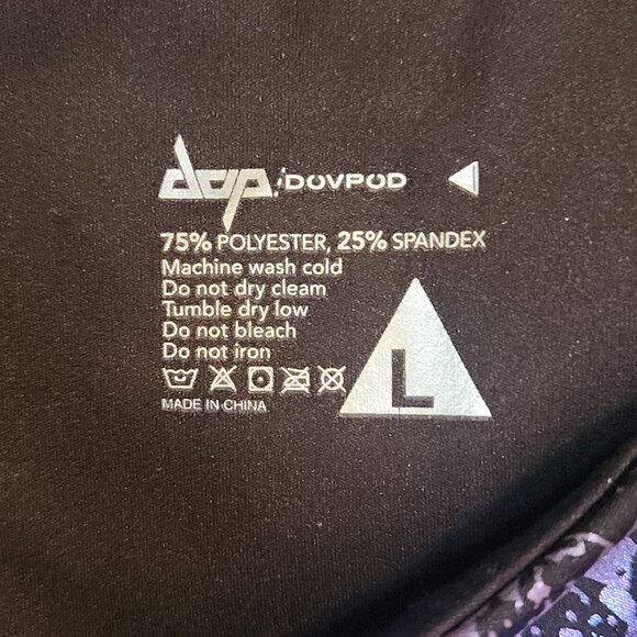 DOV DOVPOD Snakeskin Metallic Leggings Exotic Yoga Pants Blue Purple Large - Picture 11 of 14